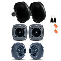 Kit 2 Driver 2 Tweeter 2 Corneta Curta Orion 480w Rms Som