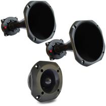 Kit 2 Driver Corneta Longa 1 Super Tweeter Tuiter 100W Hiken