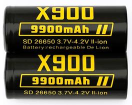 Kit 2 (duas) Bateria Recarregável 26650 4,2v 9900mah Li-ion X900 P70 P90 Militar Produto Premium
