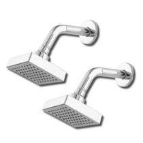 kit 2 Ducha Chuveiro Relaxante Quadrada Com Braço De 10cm Em Abs