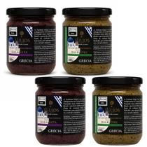 Kit 2 Duo Pasta de Azeitonas Gregas 2x180g Preta + Verde Aperitivo Gourmet
