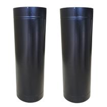 Kit 2 Duto 8 Preto 60cm Chaminé Churrasqueira Resistente