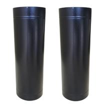 Kit 2 Dutos 60cm 9 Preto Chaminé Churrasqueira Forno Fogão