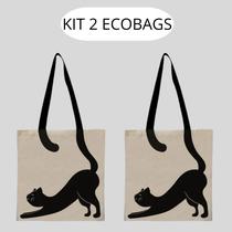KIT 2 Ecobags Gato preto e Gato preto