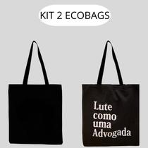 KIT 2 Ecobags Lute Enfemeira Preto +Preto Liso KIT 2 Ecobags Lute Enfemeira Preto +Preto Liso