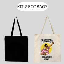 KIT 2 Ecobags Zeca pagodinho e preta lisa