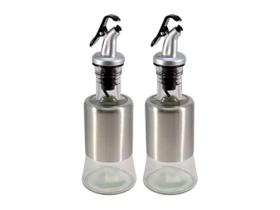 Kit 2 eiteiro Vinagreiro Recipiente Em Vidro E Inox Bico