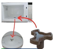 KIT 2 Eixo Trevo Prato Microondas Cruzeta - EIXO 15mm