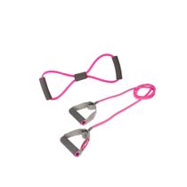 Kit 2 Elástico Extensor em Oito e 1 Via Para Treino Nível Leve Rosa Liveup