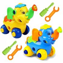 Kit 2 Elefantes Infantil de Montar com Chave Presente para Crianças Educativo Didático