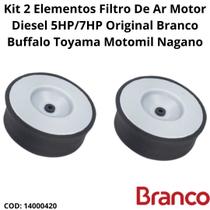 Kit 2 Elementos Filtro De Ar Motor Diesel 5HP/7HP Original Branco Buffalo Toyama Motomil Nagano Universal Kit 2 Elementos Filtro De Ar Motor Diesel 5HP/7HP Original Branco Buffalo Toyama Motomil Nagano Universal