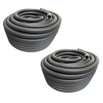 Kit 2 Eletroduto Corrugado 1 Pol 50m Preto Guia Leve Forte