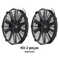 Kit 2 Eletroventilador Universal 12" 12v Aspirante