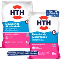 Kit 2 Elevador de Alcalinidade Hth Alcalinizante De Piscina 4kg Fibra Vinil Alvenaria Inflável