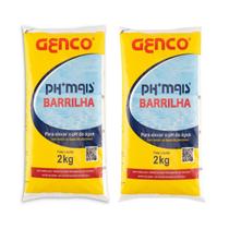 Kit 2 Elevador PH Granulado + Barrilha 2kg Genco P/ Piscina Kit 2 Elevador PH Granulado + Barrilha 2kg Genco P/ Piscina