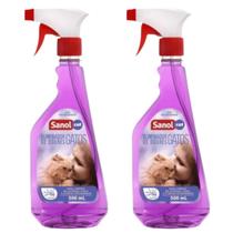 Kit 2 Eliminador de Odores Sanol Vet Gatos Lavanda 500 ml
