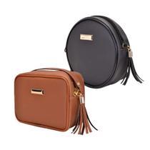 Kit 2 em 1 Bolsa Redonda e Bolsa Quadrada Feminina Trend Kit 2 em 1 Bolsa Redonda e Bolsa Quadrada Feminina Trend