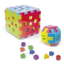 Kit 2 em 1 Brinquedos Didáticos Cubo Grande e Bola Quadrada Tutty Toys