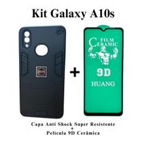 Kit 2 em 1 Capa Anti Impacto Armadura Resistente + Película 9D de Cerâmica para Samsung Galaxy A10S
