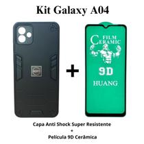 Kit 2 em 1 Capa Anti Impacto Resistente + Pelicula 9D de Cerâmica para Samsung Galaxy A04