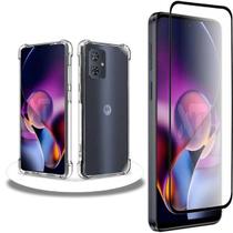 Kit 2 em 1 Capinha Anti Impactos Transparente + Película 3D de Vidro para Motorola Moto G54