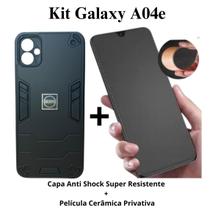 Kit 2 em 1 Capinha Anti Shock Resistente + Película Fosca Privativa para Samsung Galaxy A04E