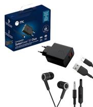 Kit 2 em 1 Carregador 50w + Fone de Ouvido Compatível com Moto G10 / G20 / G30 / G22 - Cmark