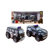 Kit 2 em 1 Carrinho e Van da Polícia de Brinquedo Elite Force