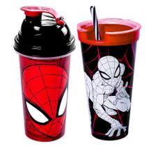 Kit 2 em 1 do Homem Aranha 2 Copos Estampados Spiderman 540ml Original