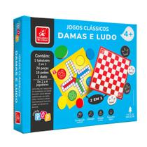 Kit 2 em 1 Jogos Clássicos Dama e Ludo Coleção POP