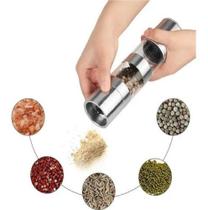 Kit 2 Em 1 Moedor Duplo Inox Acrílico Temperos Sal Pimenta