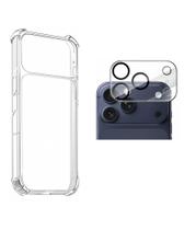 Kit 2 em 1 Para iPhone 17 Pro Max Capa Case TPU + Película Da Câmera Lente Vidro Temperado