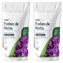 Kit 2 embalagens de 1 kg de Maxgreen Fertilizante Mineral Adubo Fosfato De Rocha