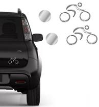 Kit 2 Emblema Ciclista Bike Cromado Adesivo Decorativo Carro Kit 2 Emblema Ciclista Bike Cromado Adesivo Decorativo Carro