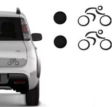 Kit 2 Emblema Ciclista Bike Preto Adesivo Decorativo Carro Kit 2 Emblema Ciclista Bike Preto Adesivo Decorativo Carro