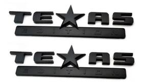 Kit 2 Emblema Texas Edition Letreiro 3D Preto Automotivo Kit 2 Emblema Texas Edition Letreiro 3D Preto Automotivo