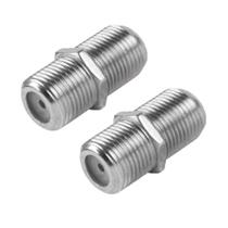Kit 2 Emenda Conector Fêmea Para Cabo Coaxial Antena Sinal Televisão Rg59 Rg6 Adaptador De Aço