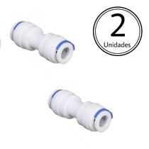 Kit 2 Emenda Para Mangueira 1/4 Engate Rápido - Branca