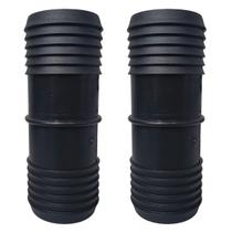 Kit 2 Emendas Plásticas Preta Para Mangueira 1.1/2 Polegadas Conexões Londribor