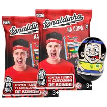Kit 2 Enaldinho na Copa Mini Livro Flow Pack Seleções Copa do Mundo Cabeçudinho Adesivos Colecionáveis Pixel