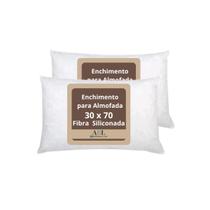 Kit 2 Enchimento para Almofadas Fibra Siliconada 30x70 cm
