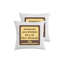 Kit 2 Enchimento para Almofadas Fibra Siliconada 45x45 cm Macio e Bem Cheio Cia do Enxoval