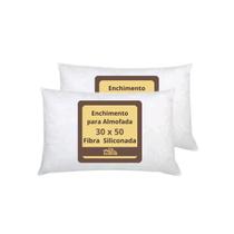 Kit 2 Enchimento Para Almofadas Fibra Siliconada Retangular 30x50 Cm Macio e Bem Cheio