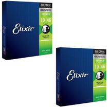 Kit 2 Encordoamento Guitarra 010 Elixir Light Optiweb 19052 Made in USA