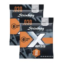 Kit 2 Encordoamento Strinberg Para Contra Baixo SB60 - 6 Cordas