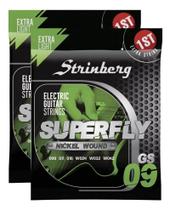 Kit 2 Encordoamento Strinberg Para Guitarra Gs09 - 6 Cordas