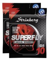 Kit 2 Encordoamento Strinberg Para Guitarra GS10 - 6 Cordas