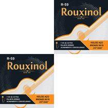 Kit 2 Encordoamento Violão Aço Bronze R59 Rouxinol .011" PRR59L Kit 2 Encordoamento Violão Aço Bronze R59 Rouxinol .011" PRR59L