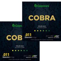 Kit 2 encordoamento violão aço giannini geeflk cobra .011 bronze