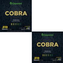 Kit 2 Encordoamento Violão Giannini Cobra GEEF12M Bronze 85/15 Aço 0.010"